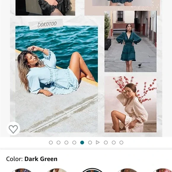 Sokoto woman spring summer deep v neck ruffle long sleeve mini dress - Picture 6 of 7